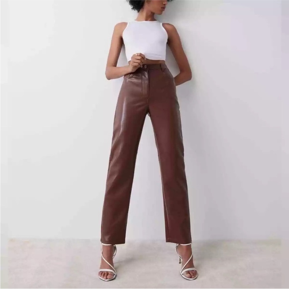 Aritiza Wilfred Brown Leather Pants